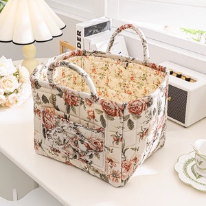 Foreign Trade Export Home Fabric Floral Rectangular <b>Storage</b> <b>Basket</b> Pastoral Style Portable Underwear Organizer Machine Washable - Product Image 4