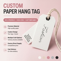 Étiquettes suspendues en papier de luxe avec logo personnalisé - Étiquettes de vêtements texturées de qualité supérieure pour vêtements et chaussettes - Étiquettes de couleur personnalisées respectueuses de l'environnement