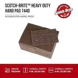 3M 6 "x 9" Nâu Heavy Duty Med Grit Nylon được hỗ trợ hình chữ nhật tay Sanding Pads 7440 nhôm Oxit mài mòn - Product Image 5
