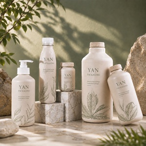 Emballage <span class=keywords><strong>YAN</strong></span>, flacon pompe en pulpe de bagasse de canne à sucre compostable et recyclable, populaire, vide, 120 ml, 350 ml, 1 L, pour gel douche - Product Image 2
