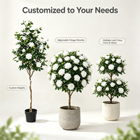 Arbre de roses artificielles géantes blanches en soie, toucher réel, fausse plante de 185 cm, vente en gros, grande fleur pour la décoration d'espaces de bal