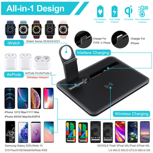 Station de charge rapide <span class=keywords><strong>3</strong></span>-en-1 15W <span class=keywords><strong>prix</strong></span> usine chargeur sans fil d'entrée 5V/2A pour <span class=keywords><strong>Airpods</strong></span> Iwatch téléphones intelligents Type 9V/2A - Product Image 6