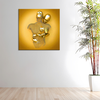 Vente en gros d'impressions d'art 3D, peintures, statue d'amoureux dorée, peinture sur toile, art mural abstrait romantique, affiches pour la décoration de la maison