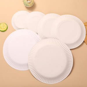 Assiette en papier blanc de forme ronde de dîner de restaurant de haute qualité de 6 7 8 <span class=keywords><strong>9</strong></span> pouces pour la décoration de fête d'anniversaire - Product Image 6