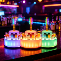 Support de présentation lumineux pour verres à shot LED, présentoir de bouteilles en acrylique, glorificateur lumineux, logo et couleur personnalisés pour boîte de nuit, bar, fête, VIP