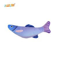 Jouet en peluche pour chaton Famipet, nouveau design coloré thème estival, poisson, doux, en tissu froissé, avec herbe à chat