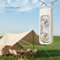 Nouveau ventilateur portable à double tête 2026 avec rotation à 180° °   Ventilateur miniature rechargeable USB avec réglage manuel de la fréquence, idéal pour le bureau, la maison et l'extérieur
