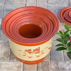 <span class=keywords><strong>Maceta</strong></span> Redonda con Estampado Retro para Jardinería, Plantas de Vivero, Plantas en <span class=keywords><strong>Maceta</strong></span>, Plantación de Árboles, <span class=keywords><strong>Maceta</strong></span> de Plástico de Gran Tamaño - Product Image 2