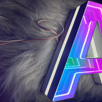 Letras de Espejo Infinito LED 3D Personalizadas, Letrero de Neón Acrílico con Control Remoto, Compatible con Alexa, para el Hogar, Oficina, Negocio, Logotipo, Letrero de Tienda