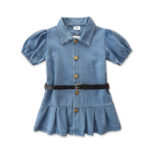 Hongbo Kid boutique Summer Baby Girl Condole belt Denim Dress ultimi bambini Summer Jean Dress - Product Image 4