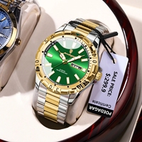 Reloj de Lujo POEDAGAR 959 para Hombre, Reloj Deportivo de Cuarzo, Resistente al Agua, Luminoso, con Fecha, Día de la Semana, Reloj de Acero Inoxidable para Hombre