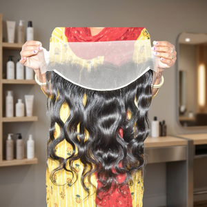 Extensions de cheveux indiens Remy 100% authentiques HD 13*6, ondulés, avec dentelle frontale, double trame, non traités chimiquement, 100g - Product Image 1