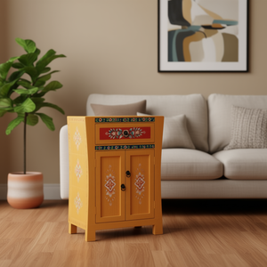 Credenza Piccola Multicolore in Legno Massello di Mango, Pezzo Unico ed Elegante per Sala da Pranzo Domestica - Product Image 2