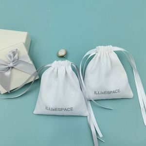 Custom Logo Recyclable Gift Craft <b>Pouch</b> Cotton Canvas <b>Drawstring</b> Bag - Product Image 3