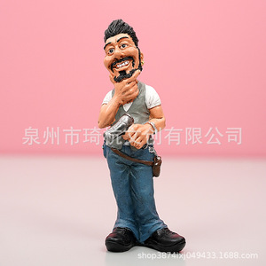 Ensemble de figurines créatives en résine : Barbier masculin et Policière féminine – Décoration pour salon, bureau, cadeau - Product Image 4