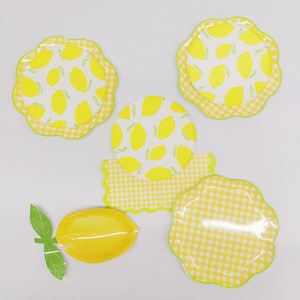 ชุดอุปกรณ์จัดงานเลี้ยงวันเกิดธีมเลมอน DAMAI สำหรับเด็กและผู้ใหญ่ ชุดจานกระดาษ แก้วกระดาษ ผ้าเช็ดปาก ลายเลมอน สำหรับฤดูร้อน ใช้แล้วทิ้ง - Product Image 6