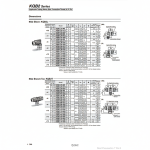 นิวเมติก SMC นิวเมติกฟิตติ้งโลหะแบบสัมผัสเดียว KQB2T08-01S ชิ้นส่วนนิวเมติก - Product Image 1