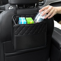 Organisateur de siège arrière de voiture en cuir classique, sac de rangement suspendu avec porte-gobelet, compatible avec Honda Ford Tesla