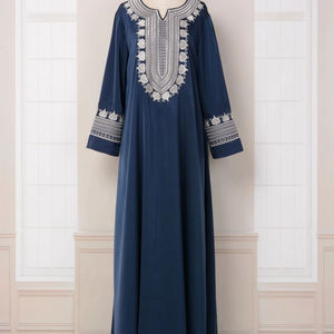 Abaya de manga larga para mujer musulmana suelta con bordado para mujer y mujer, vestido de moda Abaya de lujo al por mayor - Product Image 1