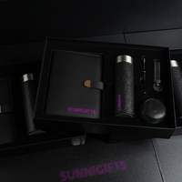 Hochwertiges Business-Geschenkset: Schwarzes PU-Notizbuch, Thermosflasche, Stift, Schlüsselanhänger, Bluetooth-Lautsprecher, Tasche mit individuellem Muster – Großhandel & Mengenrabatt