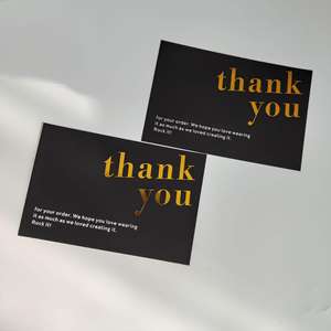 Tarjetas de Agradecimiento Personalizadas de 4x6 Pulgadas para Joyería, Ropa y Boutiques, Color Negro, Venta al Por Mayor de Fábrica para Pequeñas Empresas - Product Image 1