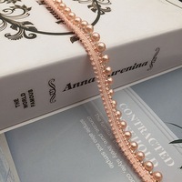 Vente en gros de ruban de dentelle perlée de 6 mm, ruban décoratif pour la couture de vêtements