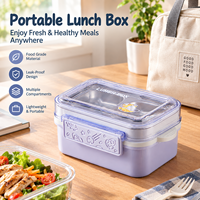 Boîte à lunch compartimentée en acier inoxydable de qualité alimentaire, hermétique, pour étudiants, employés de bureau, pique-niques et voyages