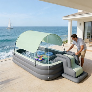 Nouveau produit Piscines gonflables colorées pour enfants Piscines gonflables pour enfants pour la maison Intérieur Bébé Nouveau-né Jeu en eau peu profonde sécuritaire - Product Image 1