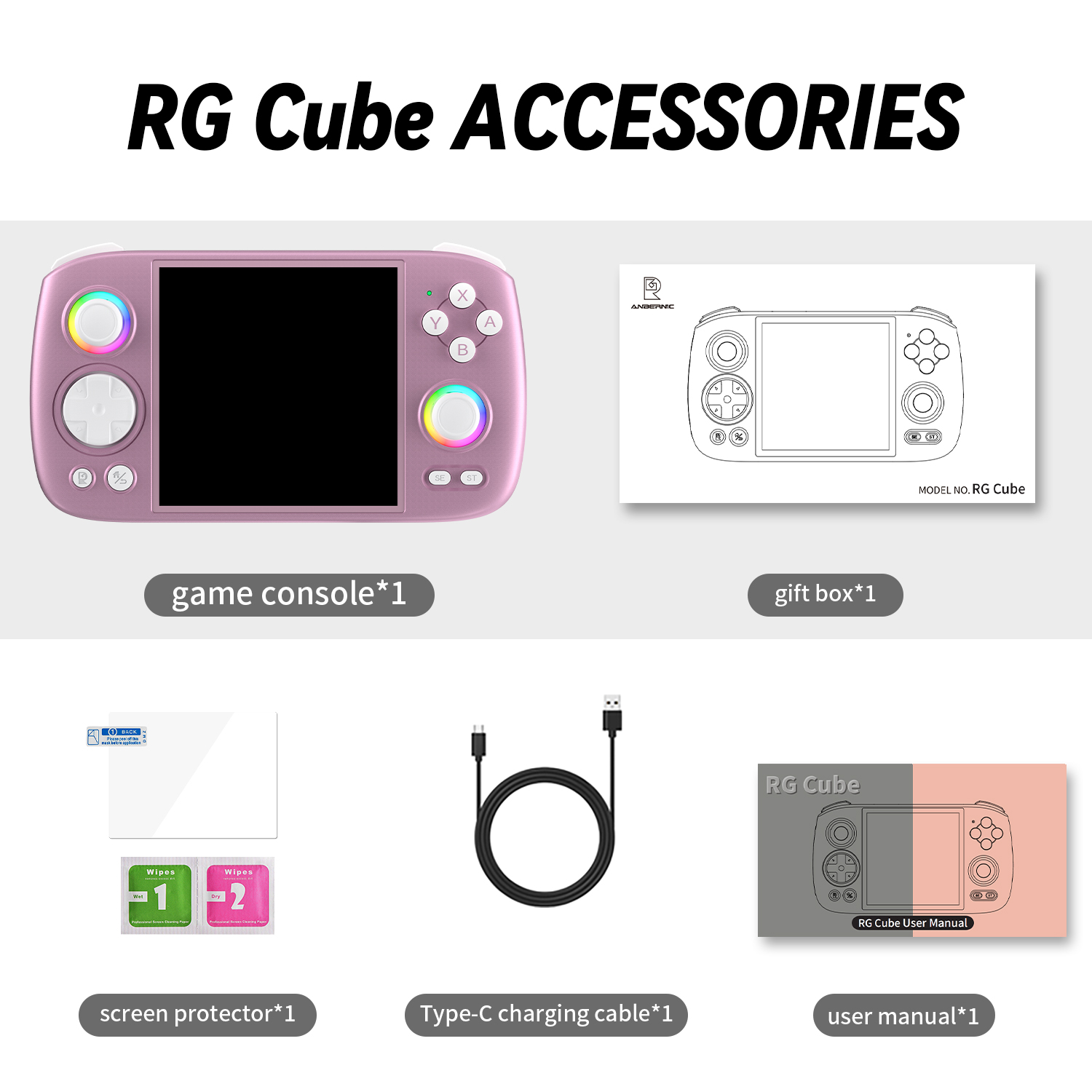 ANBERNIC RG Cube Game Console 128GB+256GB Black