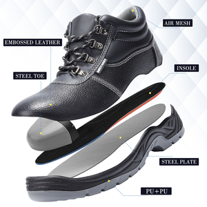 JIANKUN S3-Zapatos de trabajo de seguridad negros, suela de PU antideslizante, antiperforación, antigolpes, para hombre - Product Image 5