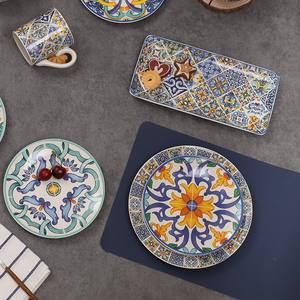 Venta al por mayor Restaurante Cerámica <span class=keywords><strong>Barato</strong></span> Colorido Comer Color Lujo <span class=keywords><strong>Completo</strong></span> Cerámica Platos <span class=keywords><strong>Vajilla</strong></span> <span class=keywords><strong>Juego</strong></span> <span class=keywords><strong>de</strong></span> <span class=keywords><strong>vajilla</strong></span> - Product Image 4