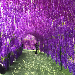 Flores de decoración de boda 12PCS Violeta Artificial Hogar Jardín Balcón Vid Decoración Flores - Product Image 2