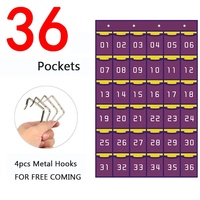 Vente en gros 12/18/24/30/36/42/48/54/60 tableau de poche numéroté sur porte organisateur de classe suspendu pour téléphones portables