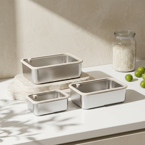 <span class=keywords><strong>Set</strong></span> di Contenitori per Alimenti in Acciaio Inox 304 Ermetici 3 Pezzi con Coperchio in Vetro Organizzatore per Frigorifero Cucina <span class=keywords><strong>Set</strong></span> Ciotole per Preparazione Pasti - Product Image 1