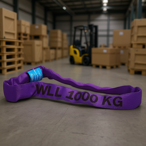 Cuerda Redonda de Poliéster de 1000 Kg de Capacidad, Color Morado, para Elevación y Manipulación - Product Image 3