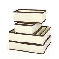Lot de 4 organiseurs pliables pour tiroirs de sous-vêtements et soutiens-gorge, boîtes de rangement pour vêtements, soutiens-gorge, foulards, cravates et chaussettes