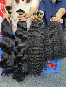 Extensiones de cabello humano rizado indio sin procesar, cabello natural trenzado, virgen, sin procesar, a granel - Product Image 6