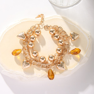 Heart Shape <b>Crystal</b> Alloy <b>Bracelet</b> For Women Party Jewelry Fashion Charm <b>Bracelets</b> - Product Image 2