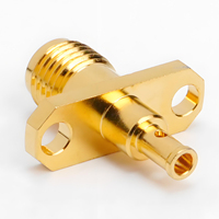 Conector Coaxial RF SMA-KFB1 SMA Hembra de 2 Orificios para Montaje en Panel, Conector de Soldadura PCB Chapado en Oro