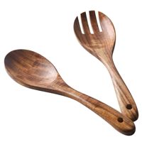 Ensemble d'ustensiles de cuisine en bois de teck naturel pour la maison et la cuisine, cuillères en bois pour la cuisine, ustensiles en bois antiadhésifs
