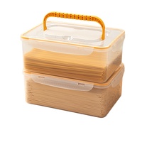 Boîte de rangement pour nouilles de cuisine avec poignée, en plastique transparent, couvercle hermétique, grande capacité, écologique, pour conserver les pâtes