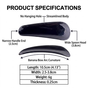 Calzascarpe Curvo Ultra-Corto in PP da 10 cm (4 Pollici) Personalizzato, Inserto per Scatola Regalo Senza Foro, 16 Colori, Logo Personalizzato OEM, MOQ 2000 Pezzi - Product Image 4