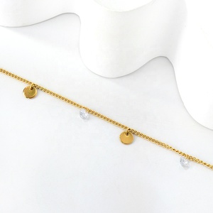 <span class=keywords><strong>Cavigliera</strong></span> in Acciaio Inossidabile Placcato <span class=keywords><strong>Oro</strong></span> 18K Antiossidante con Zirconia Arcobaleno di Forme e Colori Misti per Donne - Product Image 3