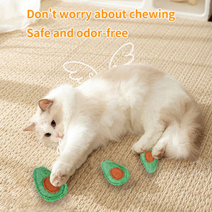 Jouet pour chat en forme de gourde éponge, pour le nettoyage et le nettoyage des dents, outil de divertissement et de soulagement, fournitures pour animaux de compagnie, en loofah, menthe pour chat, forme d'avocat - Product Image 3