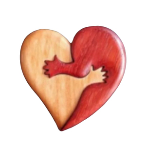 Pendentif Cœur Rouge Créatif en Bois pour la Saint-Valentin, Nouveauté Artisanale, Cadeau Idéal pour les Fêtes, Vente en Gros Direct Usine - Product Image 1