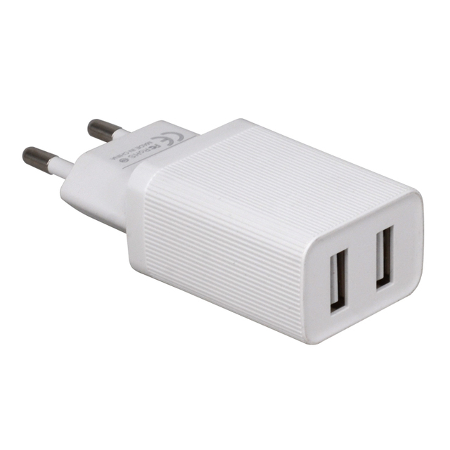 US EU Plug AC DC 5V 2.1A 2A 10W Universal Adapter Power Socket Mobile Phone Travel Wall Charger Dual Port Usb Charger