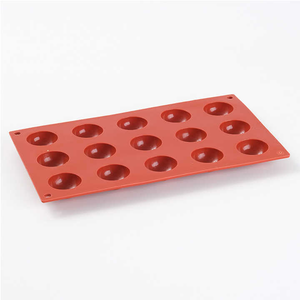 Лидер продаж, без BPA силиконовая антипригарная форма для торта с 15 отверстиями, полусфера, форма для шоколада - Product Image 1