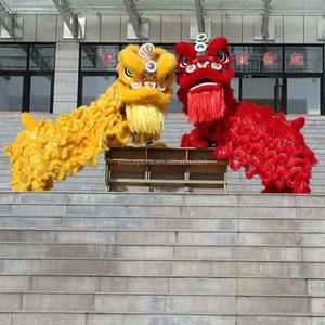 رقصة الأسد التقليدية للسنة الصينية الجديدة، رقصة شعبية صينية عالية الجودة مصنوعة من الصوف - Product Image 6