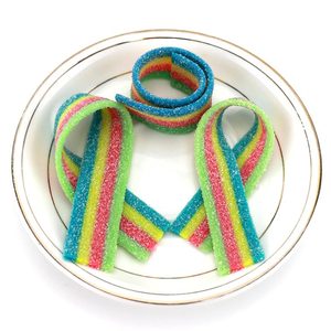 Ligne de <span class=keywords><strong>ruban</strong></span> Halal sucre sucré enrobé <span class=keywords><strong>arc</strong></span>-<span class=keywords><strong>en</strong></span>-<span class=keywords><strong>ciel</strong></span> long bonbons gommeux aigre doux bonbons à mâcher - Product Image 4