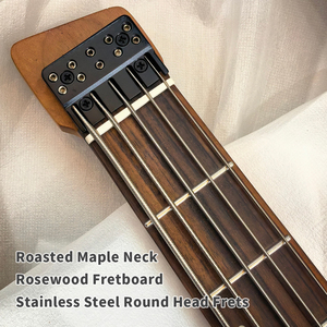 Guitare basse électrique haut de gamme sans tête à 5 cordes, finition brillante en placage de résine, personnalisable OEM pour les guitaristes professionnels - Product Image 2